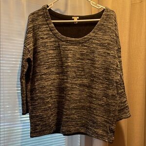 J crew white, gray and Black Knit Sweater